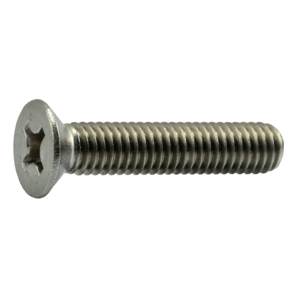 Midwest Fastener M6-1.00 x 30 mm Phillips Flat Machine Screw, Plain A2 Stainless Steel, 100 PK 55113 - main